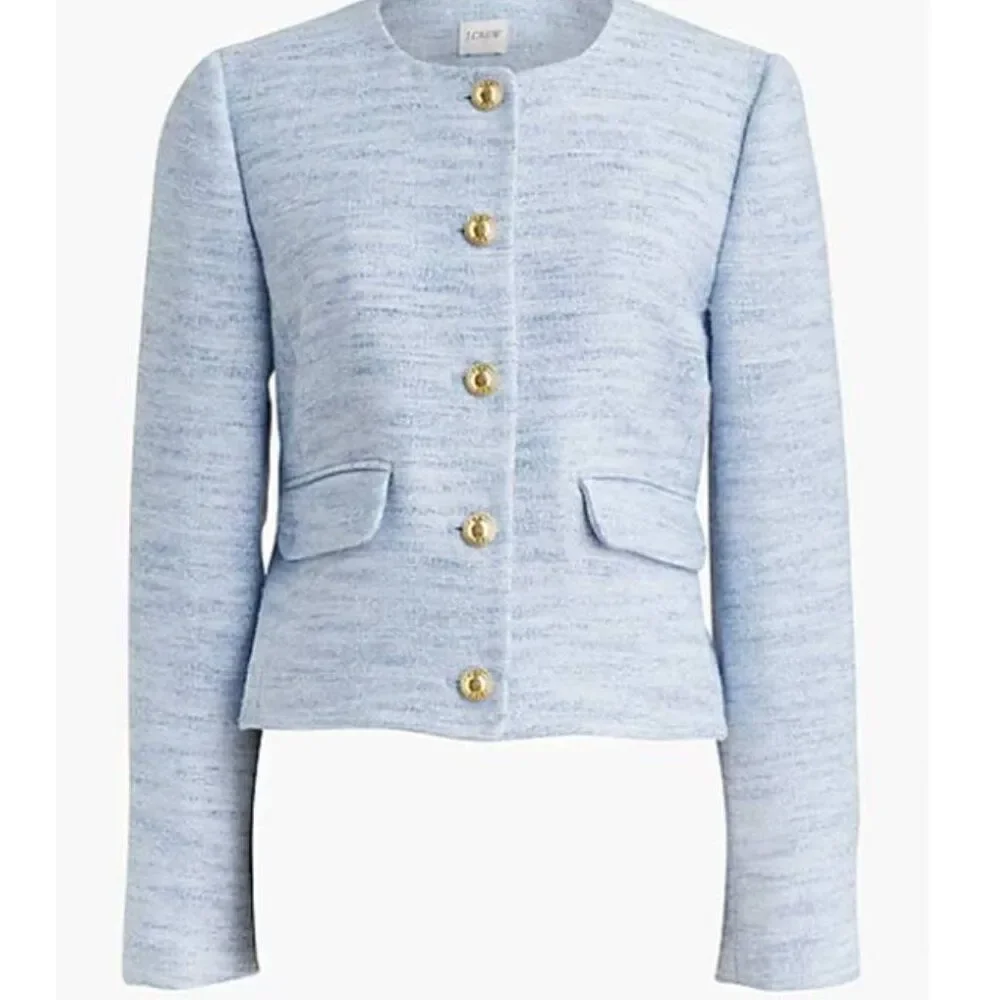 J Crew Women's Tweed Blazer Size18 Classic Elegant Short Coat Office Business